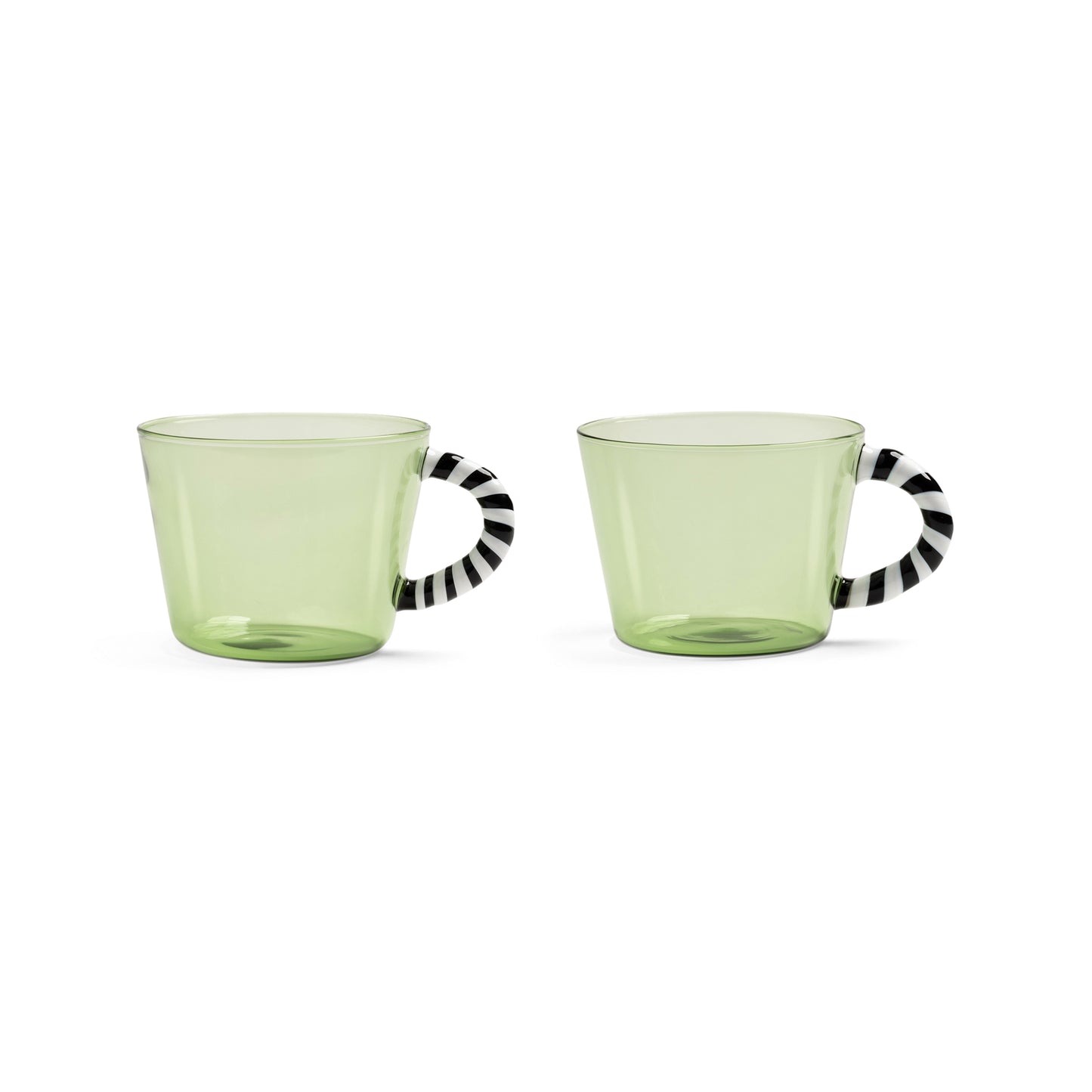 Glass duet green set of 2