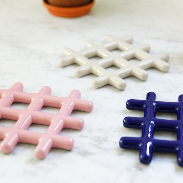 Trivet grid blue